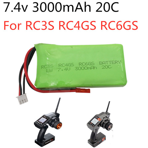 2S 7,4 V 3000mah 20C Lipo аккумулятор для радиоприемника RC3S RC4GS RC6GS передатчик 1 шт. литий-полимерный 7,4 v 3000mAh 2s lipo аккумулятор ► Фото 1/1