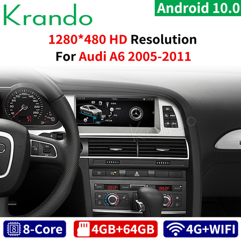 Krando Android 9,0 8,8 ''4G 64G ROM автомобильный Радио Аудио для Audi A6 A6L 2005-2011 IPS экран GPS Мультимедиа плей оригинальный стиль ► Фото 1/4