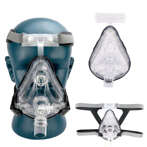 Полная маска для лица CPAP Auto CPAP BiPAP маска с бесплатным головным убором Белый S M L для сна Apnea OSAHS OSAS храп людей ► Фото 1/6