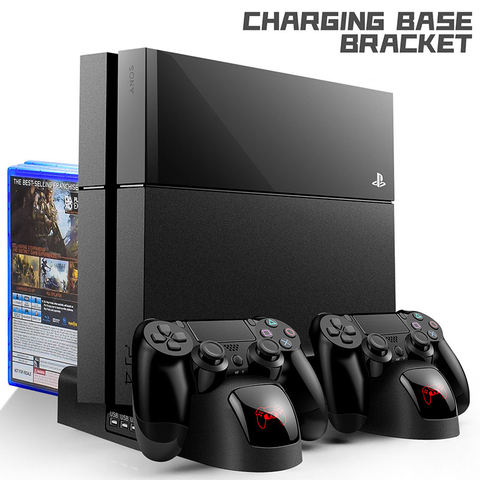 Вертикальная охлаждающая подставка для PS4/ PS4 Slim/ PS4 Pro, зарядная док-станция для контроллера PS4 светодиодный ными индикаторами, 12 хранилищ для... ► Фото 1/6