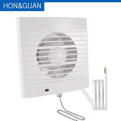 Бесшумные кухонные вентиляторы Hon & Guan, 4 дюйма, вытягивающий шнур, экстрактор воздуха для ванной комнаты, настенный потолочный вентилятор ► Фото 1/6