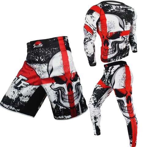 Рашгард Jiu футболка с надписью jitsu + штаны Mma Tiger Muay Thai шорты для кикбоксинга fightwear bjj боксерские майки для фитнеса boxeo mma одежда ► Фото 1/6