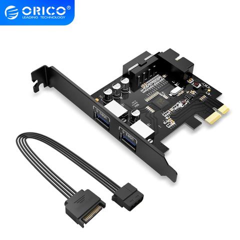 ORICO USB 3,0 PCI-E адаптер для карты расширения PCI-E USB 3,0 концентратор контроллер адаптер карта с 15Pin блок питания PCI-E расширитель карты ► Фото 1/6