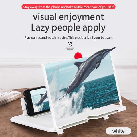 12 дюймов 3D мобильный увеличитель для экрана телефона проектор Портативный защита глаз HD видео усилитель Подставка Кронштейн для путешеств... ► Фото 1/6
