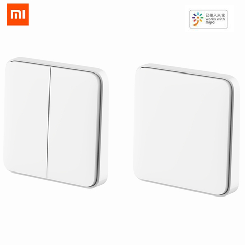 Беспроводной умный настенный выключатель Xiaomi Mijia, одно/двойное открытие, два переключателя управления для умного освещения, дистанционное управление, управление через приложение Mi Home ► Фото 1/1