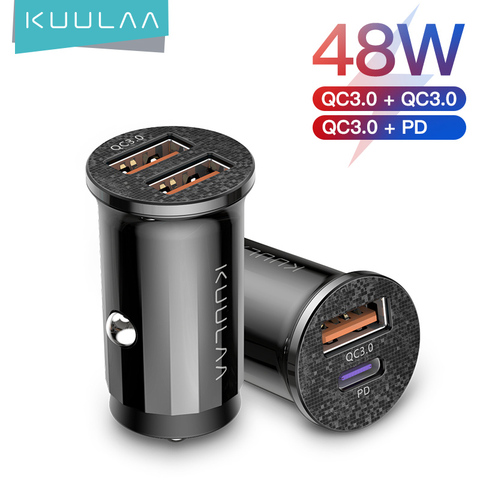 KUULAA автомобильное зарядное устройство, быстрая зарядка 4,0 48 Вт QC PD 3,0 USB зарядное устройство для Samsung Xiaomi iPhone Быстрая Зарядка адаптер для теле... ► Фото 1/6
