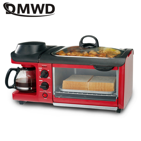 DMWD Multifuntion 3 в 1, устройство для приготовления завтрака, тостер для хлеба, мяса, брикет/жареное яйцо/кофе, электрическая духовка для домашнего ... ► Фото 1/5
