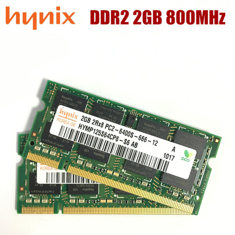 Hynix чипсет DDR2 2GB 2Rx8 PC2-6400S Laptoop RAM 2G DDR2 800MHz PC2 6400S память для ноутбука ► Фото 1/1