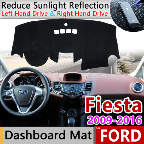 Для Ford Fiesta MK7 ST 2009 2010 2011 2012 2013 2014 2015 2016 Противоскользящий коврик приборная панель коврик солнцезащитный коврик защитные аксессуары ► Фото 1/6