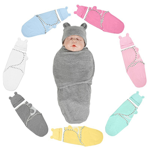 Хлопковое полиэфирное полотенце-посылка для новорожденных, детское одеяльце для сна, хлопковая детская мультяшная полотенце + колпачок для шин ► Фото 1/6