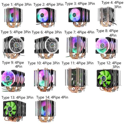 3-контактный/4-контактный 4-контактный кулер для ЦП, Вентилятор охлаждения с двумя башнями, тихий вентилятор для Intel 775/1150/1151/1155/1156/1366 для AMD ► Фото 1/6