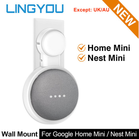 Настенное крепление LINGYOU для Google Home Mini Nest, мини-держатель, голосовой помощник, кронштейн для умного дома, подставка для кухни, спальни, ванной ► Фото 1/6