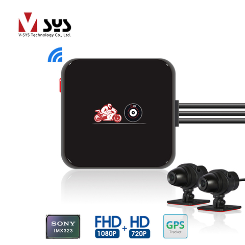 VSYS M6L P6L WiFi видеорегистратор для Мотоцикл с двумя Камера SONY IMX323 Full HD 1080P+720P водонепроницаемый моторегистратор мото Камера на шлем видеокамера... ► Фото 1/6