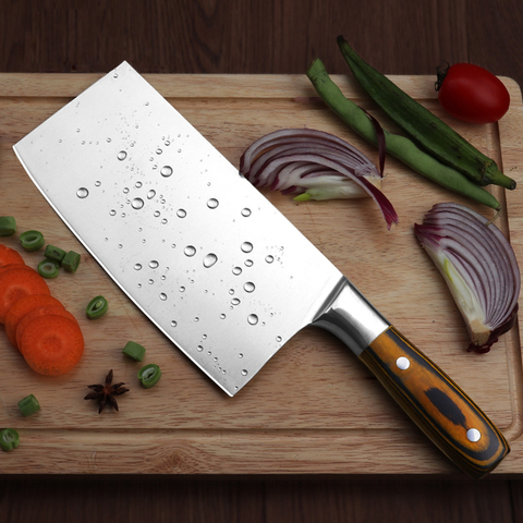Нож для нарезки мясника 4Cr13 с супер острыми лезвиями, кухонные ножи шеф-повара, китайский кованый нож, Многофункциональные кухонные ножи для... ► Фото 1/6