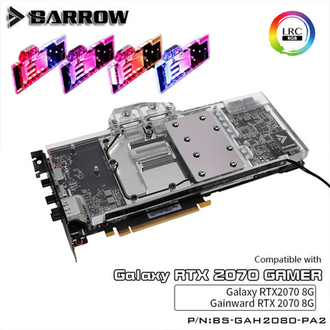 Barrow GPU кулер для Galaxy RTX 2080/2070/2060 Super GAMER водяной блок для Gainword RTX 2080 OC 5V 3PIN LRC 2,0 BS-GAH2080-PA2 ► Фото 1/6