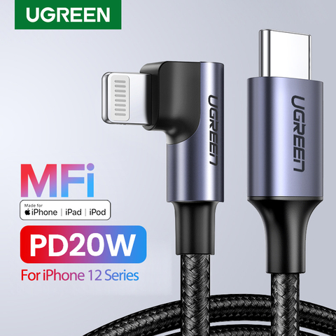 Кабель UGREEN MFi с USB C на Lightning для iPhone 11 Pro Max SE PD, 18 Вт, кабель для быстрой зарядки и передачи данных, зарядный шнур для Macbook Pro ► Фото 1/6