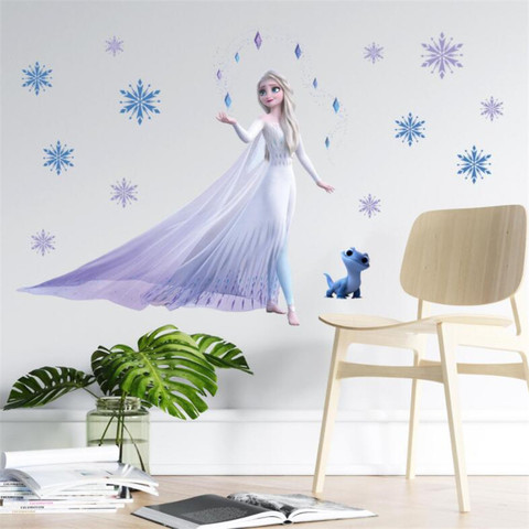 3D Мультяшные настенные наклейки Frozen2 для детской комнаты, спальни, настенные декоративные наклейки, постеры с принцессой и Анной ► Фото 1/6