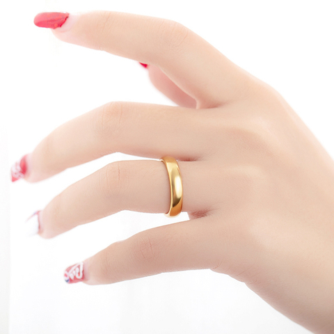 YANHUI с защитой от царапин из золота 18 карат герметизирующая ptfe-лента для серебряное обручальное кольцо кольца для мужчин и женщин Простой Классический Обручальные кольца для пары базовый дизайн Бижутерия JZ050 ► Фото 1/6