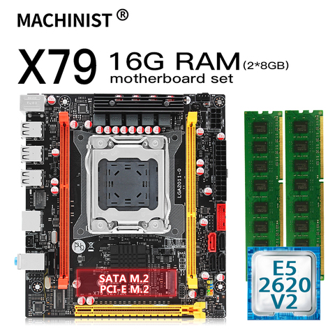 Десктопная материнская плата X79 LGA 2011 комплект с процессором Intel xeon E5 2620 V2 и 16 Гб (2*8 ГБ) DDR3 ОЗУ mini-itx материнская плата X79 V2.7 ► Фото 1/6