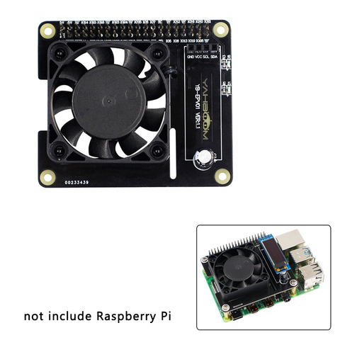 Умный контроль скорости вентилятора Raspberry Pi 4, контроль температуры, ЖК-дисплей, охлаждающий вентилятор для Raspberry Pi 4, Модель B/3B +/3B ► Фото 1/6