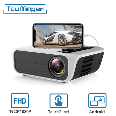 Touyinger L7 мини проектор full HD 1080P , 4500 люмен, домашний кинотеатр, HDMI, USB, Горизонтальный и вертикальный Коррекция трапеции, L7W (андроид : поддержка 4K... ► Фото 1/6