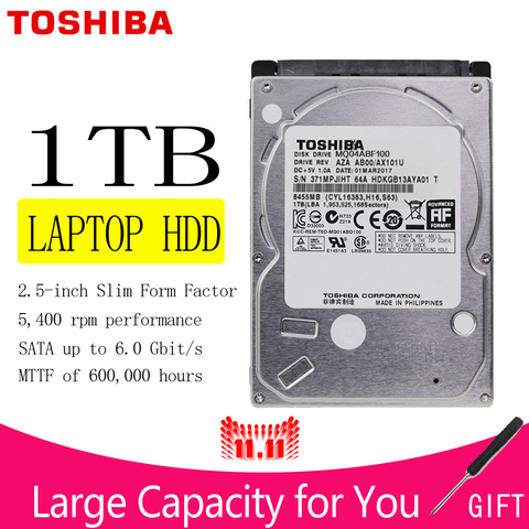 Жесткий Диск TOSHIBA для ноутбука 1 ТБ, жесткий диск для HDD, 1000 ГБ, 1000 ГБ, 2,5 дюйма, 7 мм, толщина высоты, SATA 3 128 м, 6,0 ГБ/сек. 5400 об/мин ► Фото 1/5