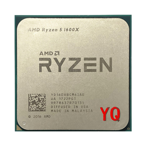 AMD Ryzen 5 1600X R5 1600X 3,6 ГГц шестиядерный двенадцать-нить Процессор процессор 95 Вт L3 = 16M YD160XBCM6IAE гнездо AM4 ► Фото 1/2