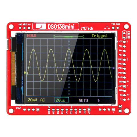 Цифровой мини-осциллограф JYE Tech DSO138 13805K, набор «сделай сам», запчасти SMD, предварительно припаянный электронный Обучающий набор осциллографов ► Фото 1/5