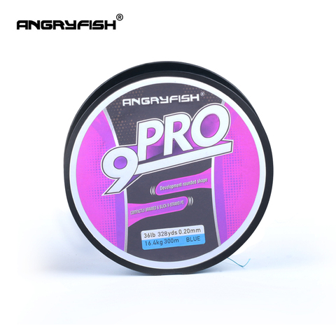 Плетеная рыболовная леска Angryfish Pro, 9x, 300/500 м, суперпрочная полиэтиленовая леска с низким уровнем памяти, улучшенная плетеная леска с диаметр... ► Фото 1/6