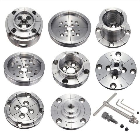 Новый Реверсивный 3,5 дюймов Дерево токарный патрон 1 дюйма x 8TPI нить Токарный станок по дереву патрон аксессуар челюсти Токарный станок по де... ► Фото 1/6