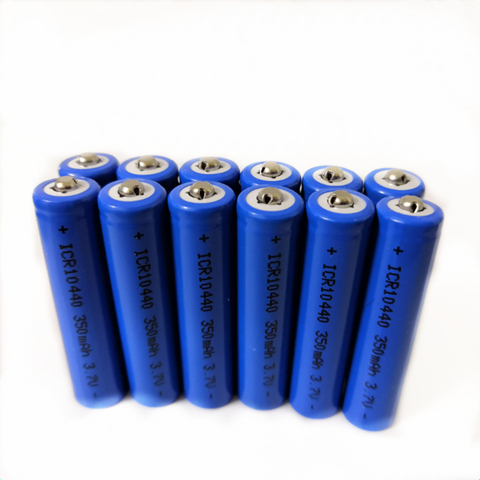 12 шт./лот Высококачественная 3,7 в 10440 литиевая батарея ручной работы подходит для фонарика 350 мАч AAA перезаряжаемая батарея ► Фото 1/3