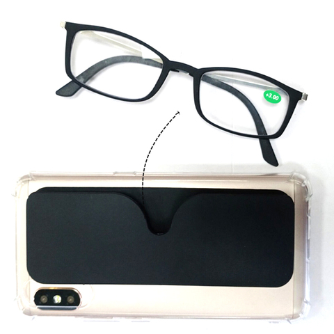 Портативный ультра тонкие очки для чтения с телефона стойки очки чехол Мини-бумажник с отделением для пресбиопии полный кадр + 1,5 + 2,0 + 2,5 ► Фото 1/6