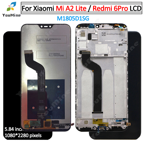 ЖК-дисплей и тачскрин с рамкой для Xiaomi Mi A2 Lite, запасные части для Redmi 6 Pro LCD + Инструменты ► Фото 1/6