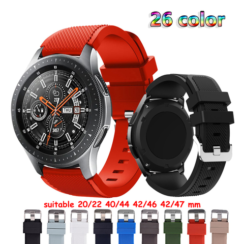 22 мм ремешок для часов Samsung Galaxy watch 46 мм 42 мм active 2 Gear S3 Frontier ремешок huawei Watch gt спортивный браслет 20 ► Фото 1/6