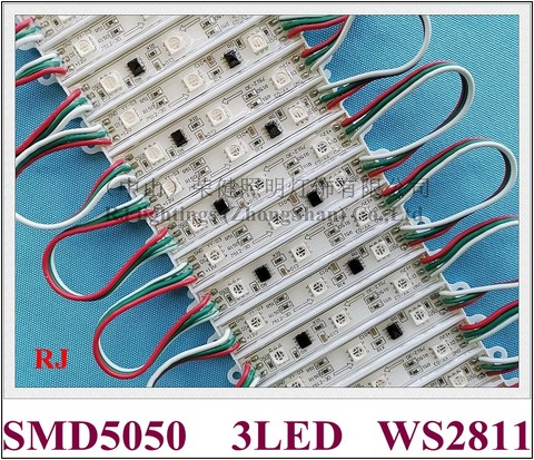 Светодиодный RGB-модуль WS2811, SMD 5050, светодиодный задний светильник, задний светильник для знака SMD5050, DC12V, 3, светодиодный, 0,72 Вт, WS 2811, IP66, водонепроницаемый, CE, ROHS ► Фото 1/6