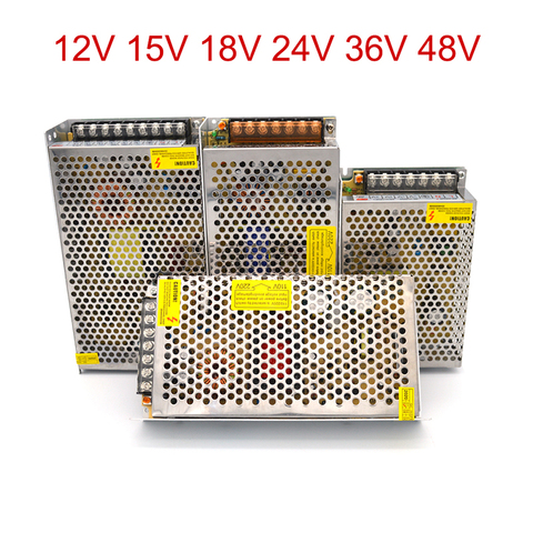 DC 12V 15V 18V 24V 36V 48V трансформатор питания 220V до 12V 15V 18V 24V 36V 48V светодиодный блок питания 12v 24v ► Фото 1/6