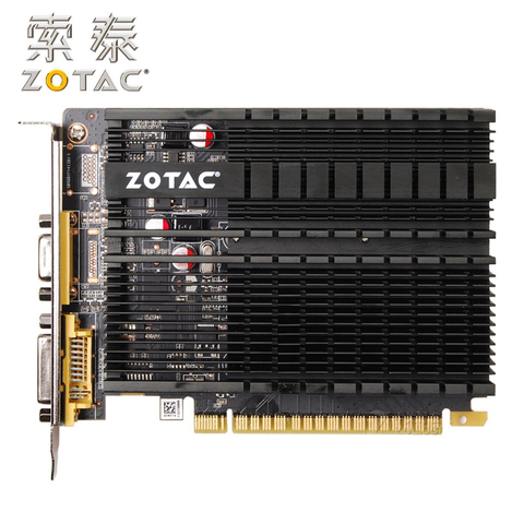 Видеокарты ZOTAC GeForce GT610-2G GDDR3 GPU карта Видеокарта для NVIDIA Оригинал GT 610 2GD3 64Bit Dvi VGA PCI-E 2 Гб б/у ► Фото 1/5