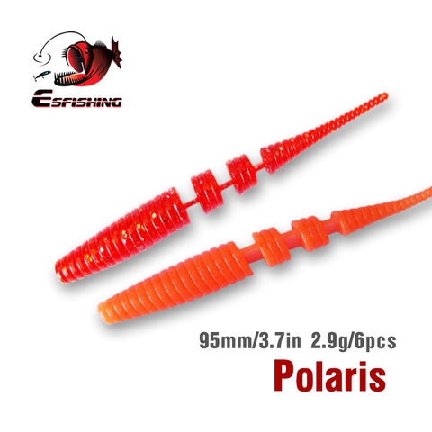 KESFISHING приманки для рыбной ловли, мягкие черви, приманки Polaris 95 мм, 2,9 г, 6 шт., для ловли карпа в соленой воде, Китай, PVA Iscas, искусственная кренкбе... ► Фото 1/6