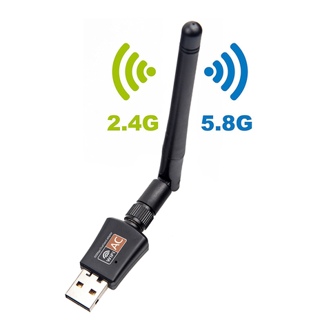 600 м беспроводной USB WiFi адаптер Сетевая карта Wifi приемник 2,4G/5G двухдиапазонные Антенны компьютерная сетевая LAN Карта ► Фото 1/6