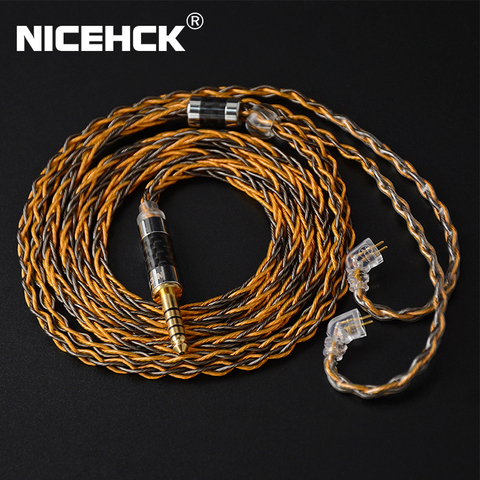 NICEHCK C8-1 8 Core посеребренный и медный смешанный кабель для наушников 3,5/2,5/4,4 мм MMCX/NX7 Pro/QDC/0,78 мм 2Pin для DB3 ST-10s ► Фото 1/6