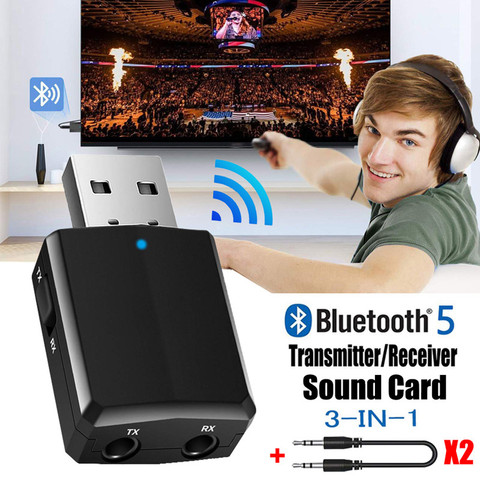 VIKEFON Bluetooth приемник передатчик мини стерео Bluetooth 5,0 аудио AUX RCA USB 3,5 мм разъем для ТВ ПК автомобильный комплект беспроводной адаптер ► Фото 1/6