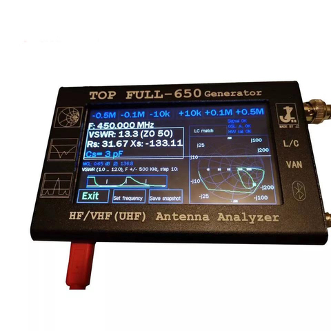 Анализатор векторной антенны ANT SWR, с сенсорным ЖК-дисплеем 4,3 дюйма, 0,1-1300 МГц, 1,3 ГГц, с перезаряжаемой батареей 3000 мАч ► Фото 1/5