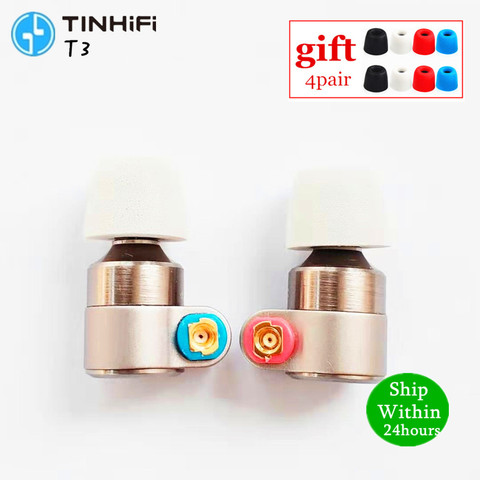 TINHIFI T3 Наушники 1DD + 1BA Knowles Drive HIFI наушники металлические наушники-вкладыши с позолоченным OFC SPC кабелем T2 T3 P1 S2 ► Фото 1/6