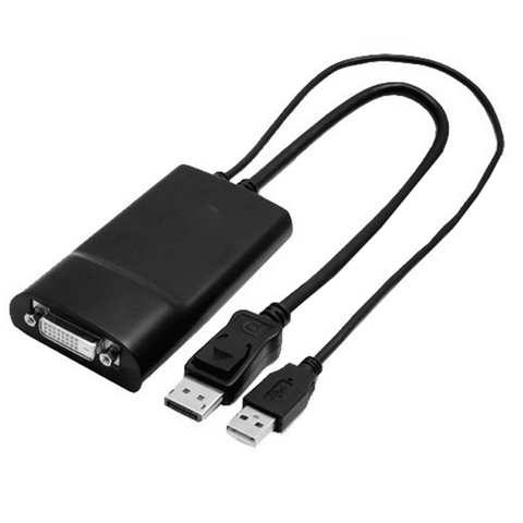 Кабель-адаптер с Displayport на DVI, с двойным соединением, с USB-питанием, активный DP-кабель для соединения с двумя звеньями, Кабель-адаптер ► Фото 1/1