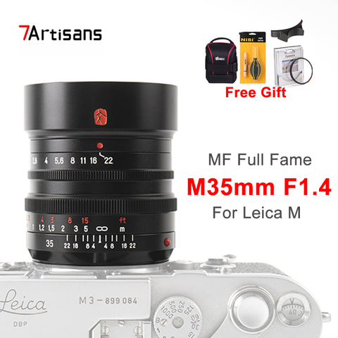 7 artisans 35 мм F1.4 полноразмерный объектив для Leica M Mount M6 M7 M8 M9 Fujifilm X Camera 7 artisans M35mm F/1,4 Camera s Lens ► Фото 1/6