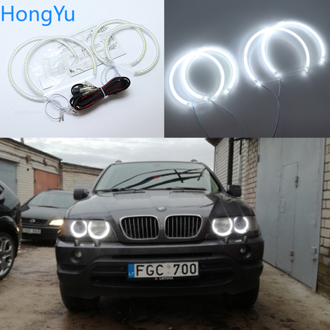 Для BMW E53 X5 2000 2001 2002 2003 Премиум супер яркий белый 3528 SMD светодиодный комплект «ангельские глазки» дневные ходовые светильник DRL ► Фото 1/6