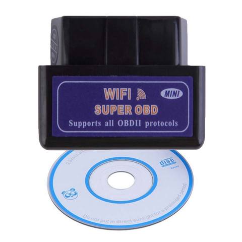 ELM327 Wifi V1.5 OBD2 автомобильный диагностический инструмент черный Elm-327 Mini V 1,5 Elm 327 OBD 2 Автомобильный диагностический сканер для iOS/Android/PC ► Фото 1/6