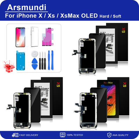 GX X Xs OLED для iPhone X Xs Max ЖК-дисплей сенсорный экран дигитайзер сборка протестирована без битых пикселей Замена LCDs ► Фото 1/6