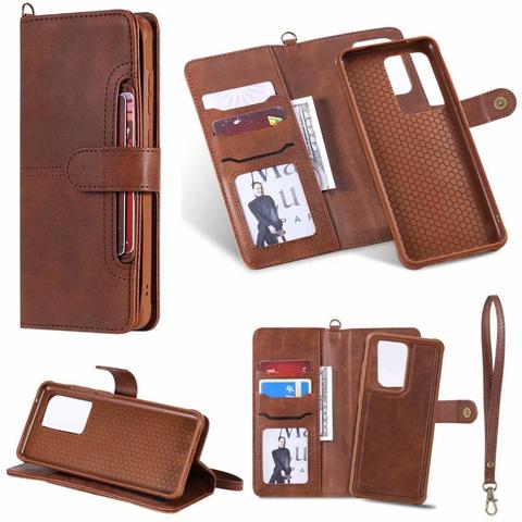 Съемный чехол-бумажник для Galaxy S20 Ultra Flip Folio Kickstand 2 в 1, кожаный чехол-книжка для Samsung Galaxy S20 Plus Note 20 ► Фото 1/6