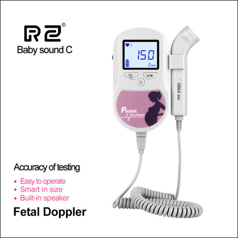 Фетальный допплер RZ, пренатальный карманный цифровой детский ультразвуковой детектор звука C, ангел, сердцебиение, допплер для беременных ► Фото 1/6